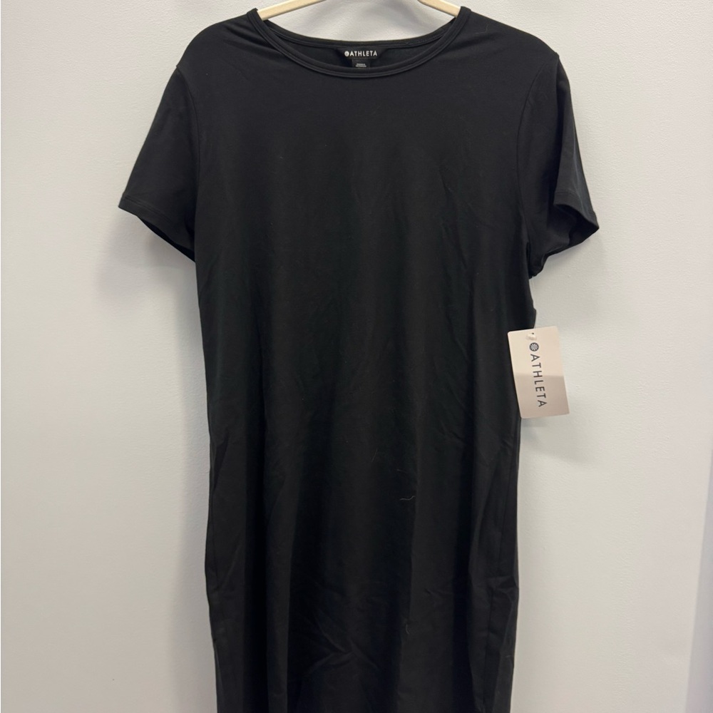 Athleta Essential T Dress Black Size Large Brand New